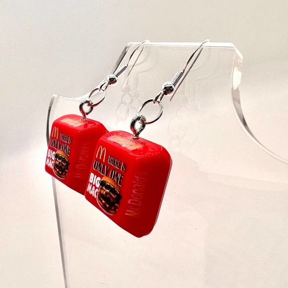 McDonalds Big Mac Earrings - Fast Food Earrings - Burger Earrings - Picture 6 of 9